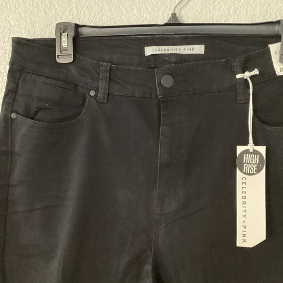 CELEBRITY PINK PLUS SIZE 18 BLACK JEANS SKINNY HIGH RISE PANTS DISTRESSED - Picture 5 of 9